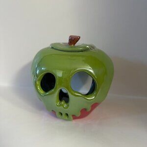 Disney Snow White Just One Bite Poison Apple Ceramic Candle Holder Red Green
